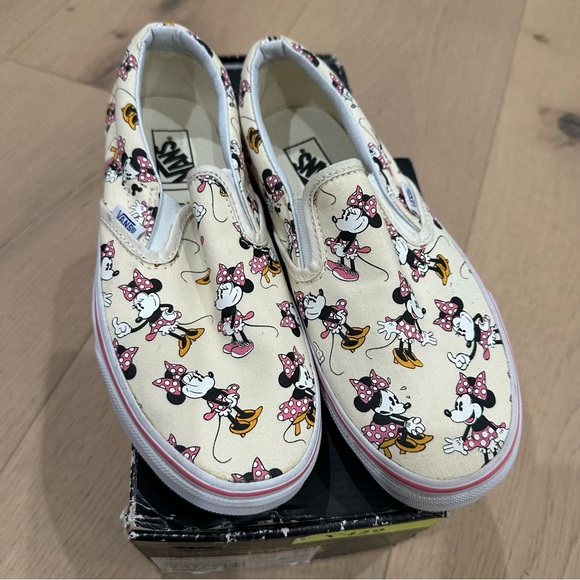 Vans Women's Sneakers - Cream with Cartoon Print - Picture 5 of 7